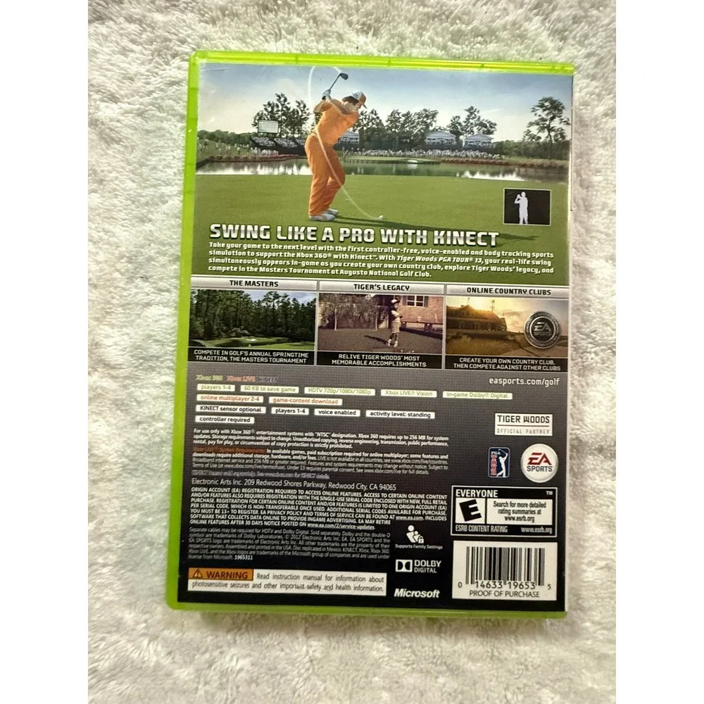 Tiger Woods PGA Tour 13‎ Xbox 360 Game Disc Case Manual Included
